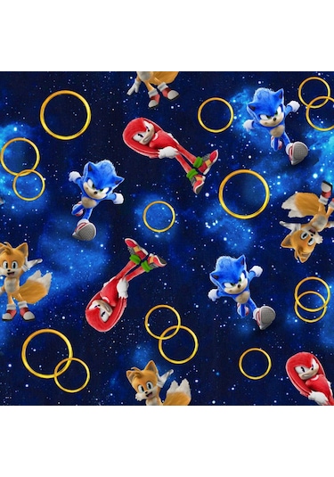 Kirpi Sonic Knuckles Tails 3D Baskılı Erkek Çocuk Pijama Takımı Lacivert