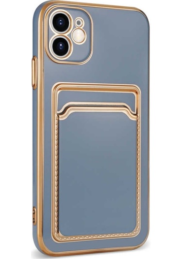 iPhone Uyumlu 11 Kilif Kartlikli Köseli Altin Model Kapak 561060756