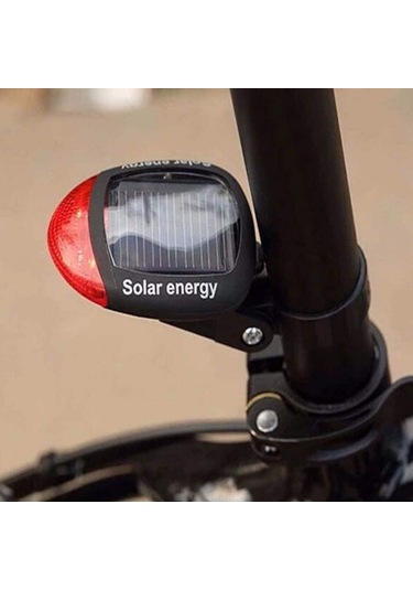 Sıladanal Led Güneş Enerjisi İle Şarj Edilebilir Bisiklet Kuyruk Lambası Solar Bisiklet Lambası Siyah