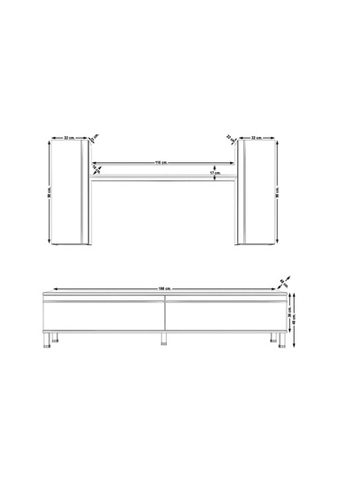 Decoraktiv Eko 5d Mdf Std Krom Ayaklı Tv Ünitesi Tv Sehpası - Beyaz Pera Beyaz - Meşe Decoraktiv Eko 5d Mdf Std Krom Ayaklı Tv Ünitesi Tv Sehpası - Beyaz Pera Beyaz - Meşe