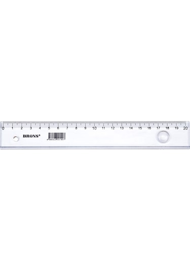 Brons Mercekli Cetvel 20 CM BR-113 Şeffaf