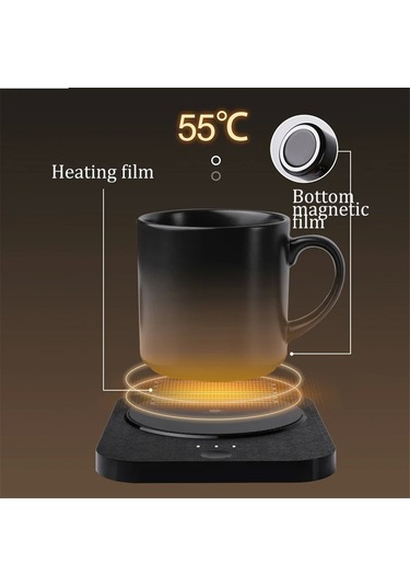 Usb Bardak Isıtıcı Su Kupası Isıtıcı 3 Vites Isıtma Ev Ofis Kış İçin Siyah