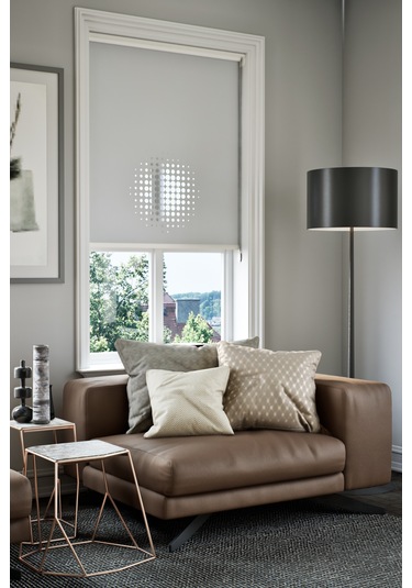 Lazer Kesim Mat Stor Perde, Lazer Kesimli Modern Serisi, M-9005 Gri Renk Gri