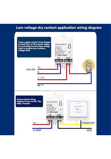 Ulzyvf Wifi Tuya Modülü Kuru Kontak Evrensel Dc Anahtarı Akıllı 8-40v 10a Cd