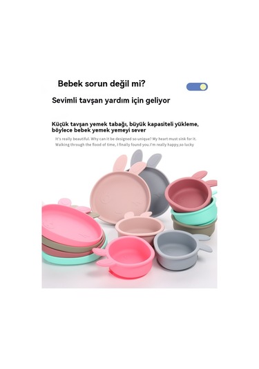 Jianfan Bebek Silikon Mama Tabağı Kendiliğinden Beslenme Eğitimi Vakumlu Kase Sarı