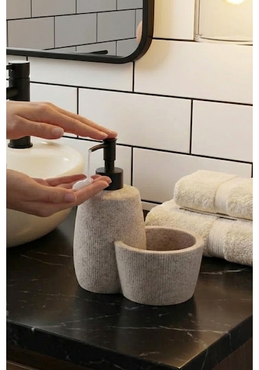 Polyresin Hazneli Sıvı Sabunluk Taş