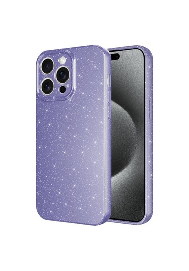 Apple Uyumlu iPhone 15 Pro Max Kılıf Kamera Korumalı Simli Lüks Koton Kapak