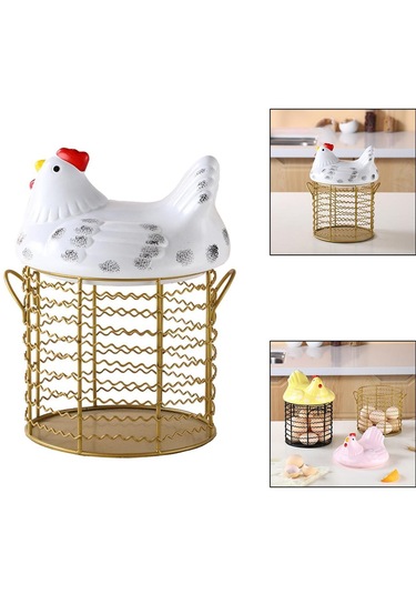 Suntek Vintage Tel Sepet Kulplu Yumurta Çiftlik Tarzı Depolama Stil 5 Diğer