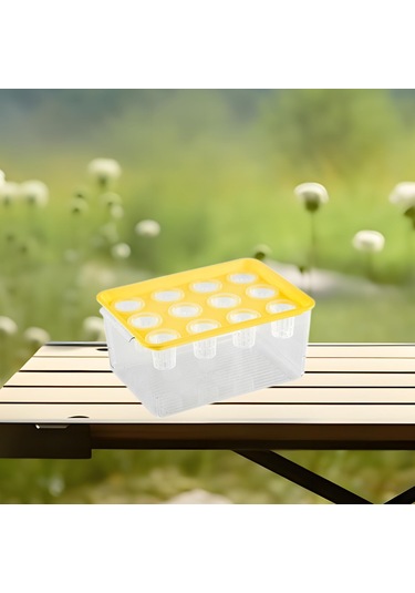 Suntek Hidroponik Yetiştirici Kutusu 12 Delik İç Mekanda Sarı