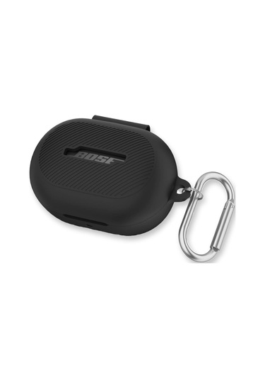 Konesam Bose Quietcomfort Yeni Nesil Mini Kulaklık İçin Silikon Korumalı Kılıf - Toz Koruma Ve Kanca Özelliği - Siyah