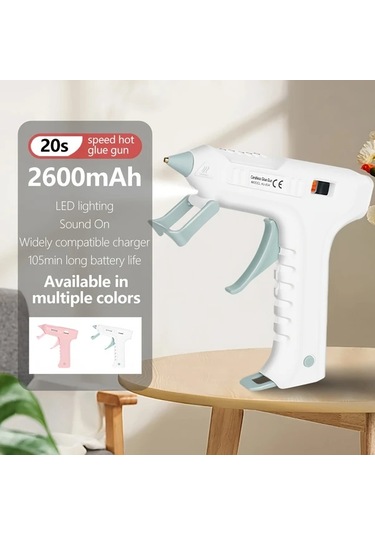 Honeybeeshop Beyaz Pembe 20ler Hizli Isitma Kablosuz Sarj Sicak Tutkal Tabancasi Pembe Lityum Pil Led Usb C Dekorasyon El Sanatlari Dıy