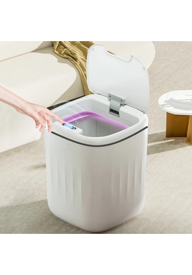 Akıllı Teknolojik Antibakteriyel Sensörlü Çöp Kovası 20 Litre Beyaz