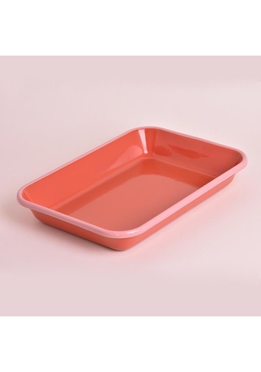 Emaye Meze Tabağı Kiremit 27 X 19 Cm Kırmızı