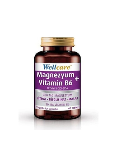 Wellcare Magnezyum   Vitamin B6 Takviye Edici Gıda 60 Tablet