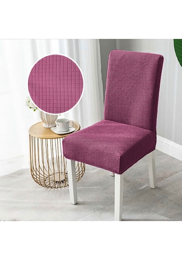 Faiend Yıkanabilir Likralı Esnek Lastikli Sandalye Kılıf Örtü Gülkurusu