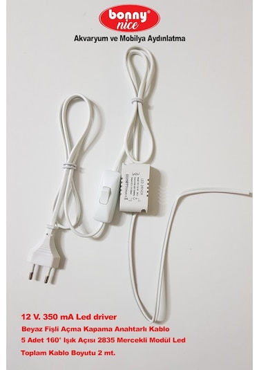 Akvaryum Modül Led Aydınlatma Kırmızı Işık Anahtarlı 5'Li 432002758