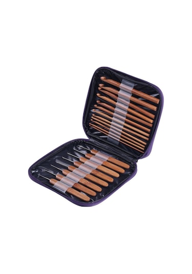 20 Parça Bambu Tığ Seti 1.0 Mm Den 10 Mm Ye Kadar Tüm Boylar Tek Pakette