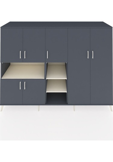 Kronos Dolap 13 Raflı 7 Kapaklı 220x59x163 Antrasit-antrasit/ayta Antrasit-antrasit/aytaşı