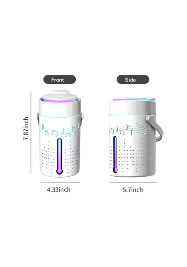 Wezone Beyaz Usb Bluetooth Müzikli Islaklık 1000ml - Renkli Işık, Uçucu Yağ Dağıtıcı, Havayı Nemlendirir Ve Temizler