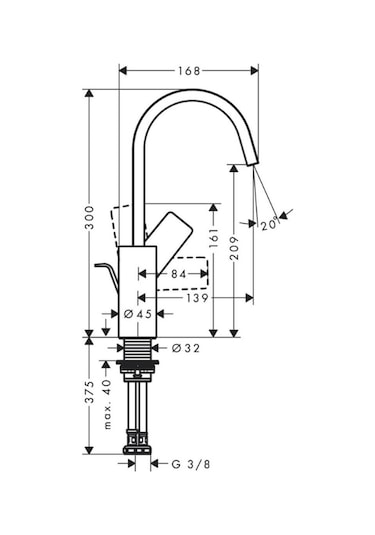 Hansgrohe Vivenis Tek Kollu Lavabo Bataryası 210, Kumandalı Krom Krom