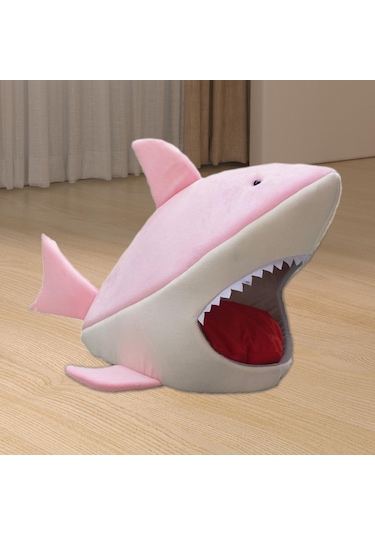 Homyl Köpekbalığı Şekli Kedi Yatak Yavru Uyku