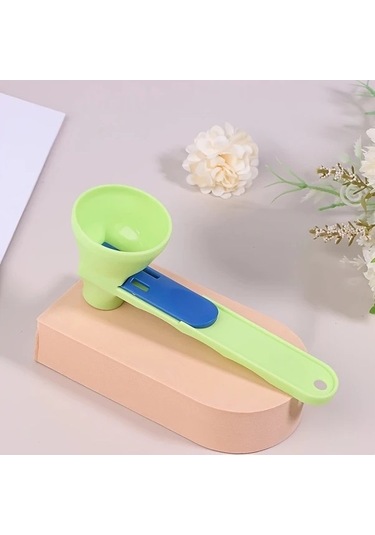 Trendooze Blue 2si1 Protein Ölçeği Mavi Renk Mutfak Gadgetı Kayar Huni Ev Dekorasyonu Mavi