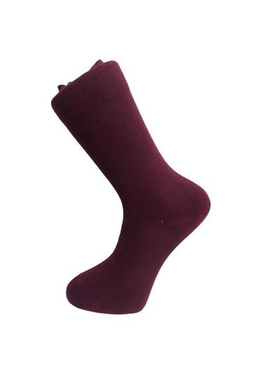 ERKEK DİKİŞSİZ PAMUK ÇORAP-BORDO Bordo