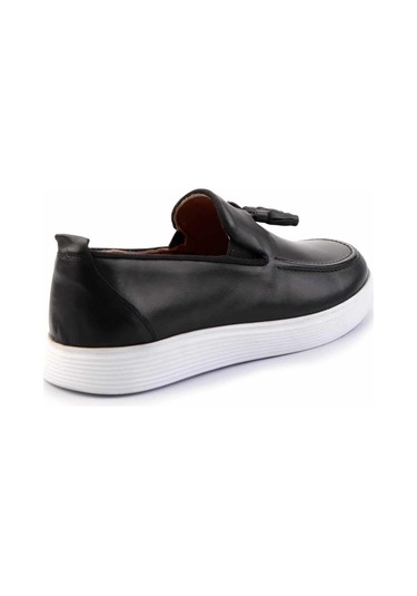 Siyah Hakiki Deri Erkek Casual Ayakkabı E01440101303 Siyah