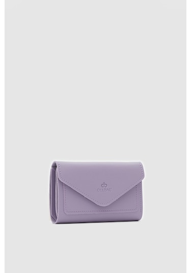 Zarf Detaylı Nakit Ve Bozuk Para Bölmeli Bayan Cüzdan-lila Lila