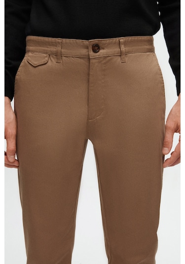 Twn Slim Fit Koyu Bej Armürlü Chino Pantolon 5ecc3s208232m Bej