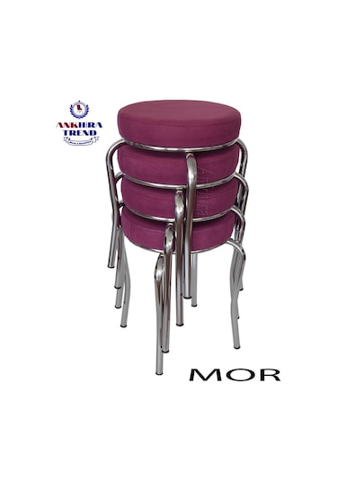 Tabure (Krom Ayaklı) (4 Adet) - Mutfak Balkon Taburesi