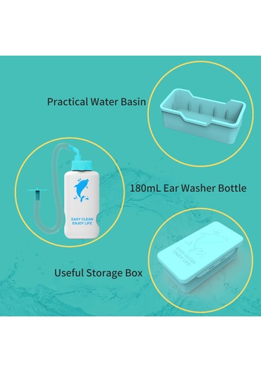 Youtek Mavi Ev Kullanıma Uygun Toplum İçin Kulak Mumu Temizleyici, Basma Kontrollü Sulama Sistemi Seti Mavi