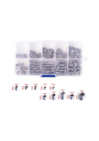 Nayomiglow 200 Adet 304 Paslanmaz Çelik Vida Altıgen Soket Vida Çeşitleri Seti M3/m4/m5/m6/m8 13x7x3cm