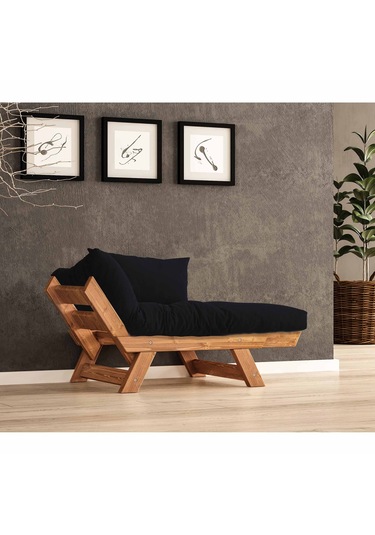 Woodesk Adalar Masif Tik-siyah Renk Berjer Cpt8159-140 Siyah