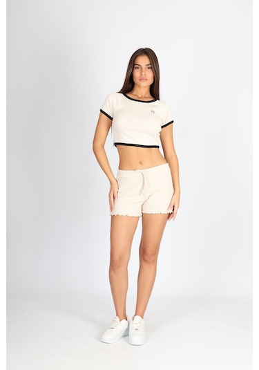 Soft&Basic Punta Raporlu Kaşkorse Bej Şort Bej