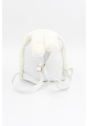 Chantaky 039 3000  Peluş Tavşan Çocuk Sırt Çantası Beyaz