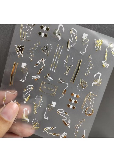 Sones Th-759 10 Adet Buzlu Şeffaf Arka Yapışkan Bronzlaştırıcı Lekeli Tırnak Sanatı Çıkartması