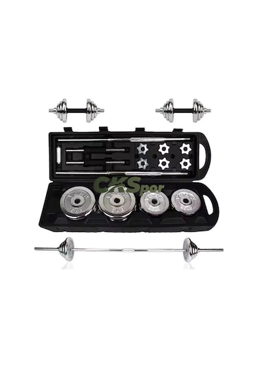 Ckspor 50 Kg Çantalı Krom Dambıl Bar Ve Plaka Seti Cks132