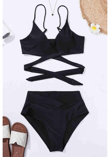 Angelsin V Kesim Bikini Altı Siyah 001