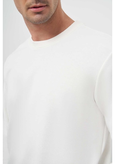 Morven Erkek Beyaz Basic Bisiklet Yaka Sweat-shirt 25ks063005600 Beyaz Beyaz