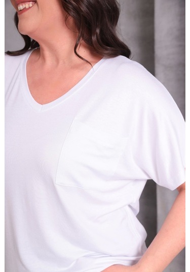 Cepli Basic Bluz Beyaz