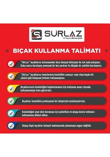 Sürlaz Kasap Bıçak Seti Kurban Bıçakları Satır
