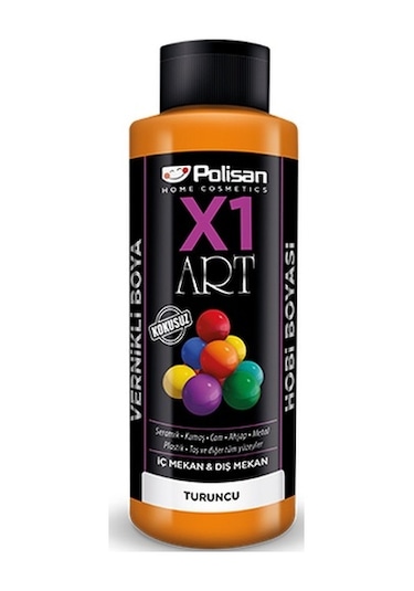 Polisan X1 Art Vernikli Hobi Boyası Turuncu 120 ML