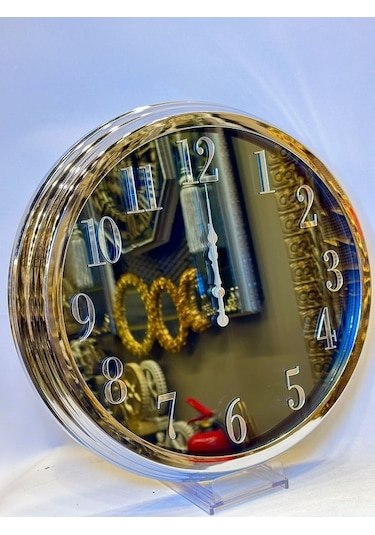 Lüx Duvar Saat Gümüş-camlı 40x40 Gaga-909 Gümüş