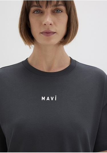 Mavi - Mavi Logo Baskılı Antrasit Tişört 1612518-70087 Antrasit