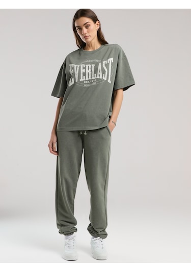 Everlast Authentic Boxing Wmn Oversize Haki Kadın Tişört Haki