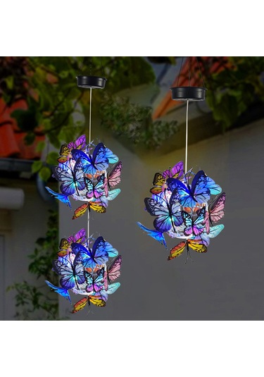 Qingmipy Güneş Enerjili Bahçe Dekoratif Işık: Kelebek Top Asma Işık, Dış Mekan Aydınlatma Ve Şıklık Siyah