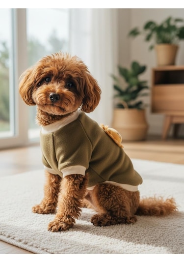 Minik Aslan Köpek Sweatshirt Haki