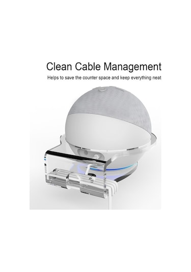 Novahub Duvara Monte Akrilik Hoparlör Askısı - Kolay Kurulum, Kablo Gizleme, Echo Dot 4 Uyumlu, Şeffaf, Dayanıklı Malzeme