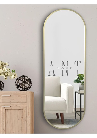 Boy Aynası 180cm X 60 Cm Elips Ayna 180 X 60 Gold